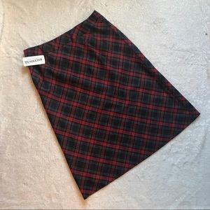 NWT Wool Pendleton Plaid Tea Length Skirt -Size 16